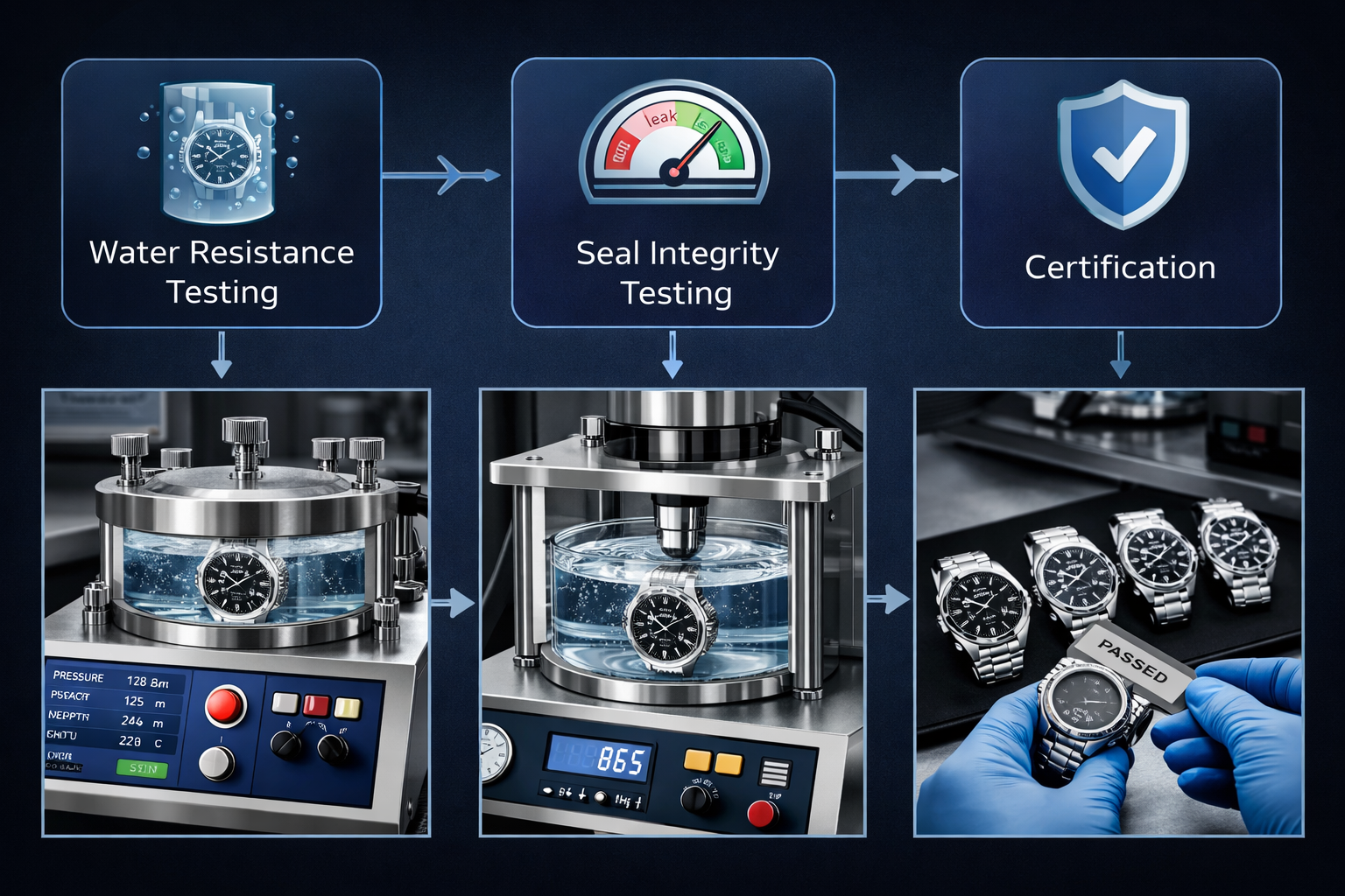 Watch testing process workflow