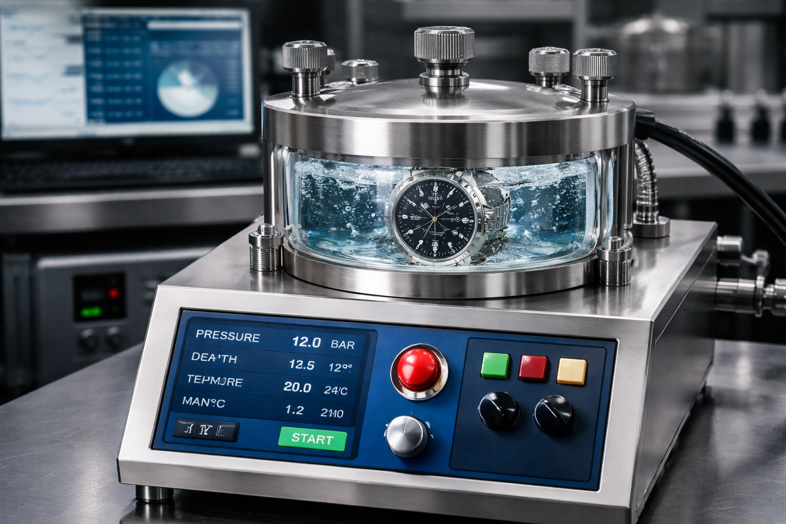 Watch pressure testing process